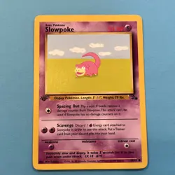 Pokemon Card 1st Edition Uncommon Fossil Set 1999 Slowpoke 55/62 - Image 1