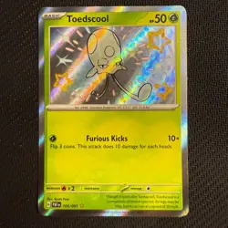 Toedscool 105/091 NM Shiny Rare Full Art Sv: Paldean Fates Pokemon TCG - Image 1