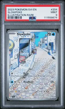 Slowpoke 204/198 PSA 9 2023 Pokemon Scarlet Violet Base Set EN Illustration Rare - Image 1