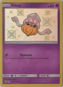 Pokemon Card TCG Inkay Hidden Fates SV17/SV94 Holo Shiny Holo Rare - NM - Image 1