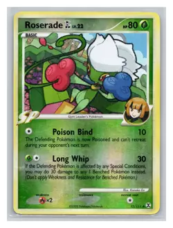 Pokemon TCG Roserade GL 12/111 Rising Rivals Reverse Holo HP - Image 1