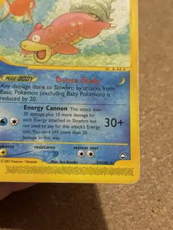 Slowbro 33/147 Set Aquapolis Rare Card Pokemon English Poor Played Original Card - Image 3