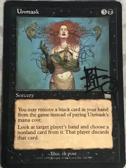 Unmask RK Post (Black) Mercadian Masques Signed/Autographed MTG - Image 1