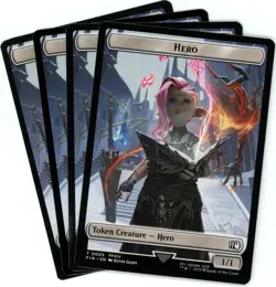 x4 Hero (0005) / Moogle (0011) Double-Sided Token - Final Fantasy - MTG - NM/M - Image 1