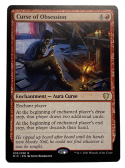 CURSE OF OBSESSION COMMANDER: MIDNIGHT HUNT MTG RED ENCHANTMENT RARE - NM - Image 1