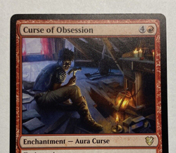CURSE OF OBSESSION COMMANDER: MIDNIGHT HUNT MTG RED ENCHANTMENT RARE - NM - Image 2