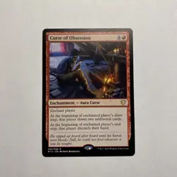 CURSE OF OBSESSION COMMANDER: MIDNIGHT HUNT MTG RED ENCHANTMENT RARE - NM - Image 4