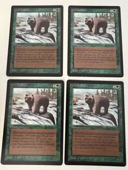 Magic the Gathering MTG Grizzly Bears Beta LP+ Playset (4) (Beta Bob) - Image 1