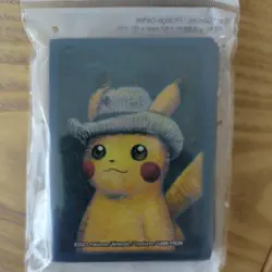 ⭐SEALED🔥 Pokemon X Van Gogh Museum Sleeves Pikachu with Grey Felt Hat - 65 - Image 2