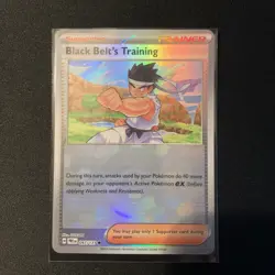 Pokemon Black Belt's Training Pokeball Reverse Holo Prismatic Evolutions 097/131 - Image 1