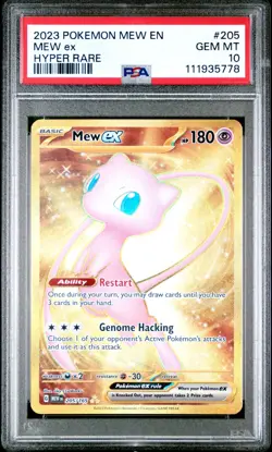 Mew EX 205/165 PSA 10 Gem Mint 2023 Pokemon MEW EN 151 Gold Full Art Hyper Rare - Image 1