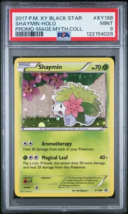 2017 POKEMON XY BLACK STAR PROMO MAGEARNA MYTHICAL COLL SHAYMIN-HOLO PSA 9 - Image 1