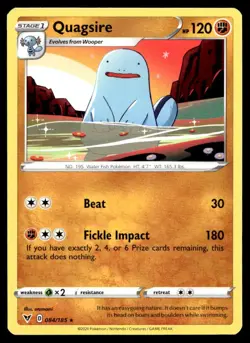 Quagsire 84/185 Pokemon Card Vivid Voltage Rare 120 HP Near Mint UM - Image 1