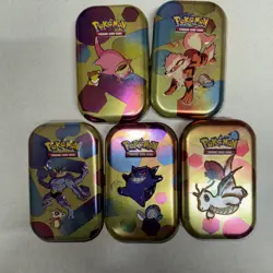 Empty Pokemon 151 Mini Tin Set Of F 5 NO PACKS Ghengar ETC - Image 1
