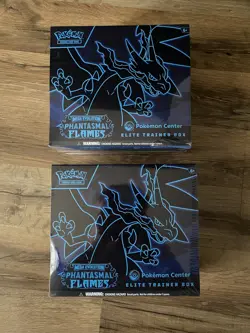 Pokemon Phantasmal Flames Pokemon Center Elite Trainer Box ETB Set of 2 Damaged* - Image 1