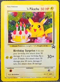 2000 POKEMON PROMO BLACK STAR #24 BIRTHDAY _________'s PIKACHU-HOLO (LP-MP) - Image 1