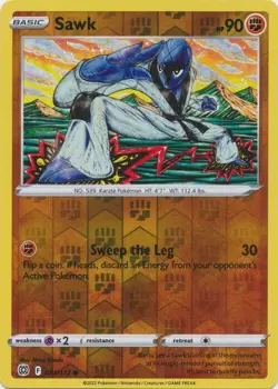 Reverse Holo Sawk 081/172 Common Brilliant Stars Pokemon TCG - Image 1
