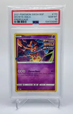 2021 Pokemon SWSH Black Star Promo Prerelease #170 Deoxys Holo PSA 10 - Image 1
