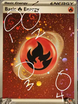 Pokemon TCG 151 Cosmo Holo Fire Energy 4x SWIRLS NM English Scarlet & Violet - Image 4