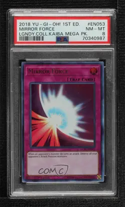 Mirror Force Ultra Rare 1st Ed. YuGiOh Legendary Collection Kaiba PSA 8 - Image 1