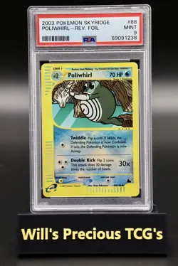 PSA 9 Poliwhirl 88/144 Skyridge 2003 Reverse Holo Pokemon Card E-Series WOTC - Image 1