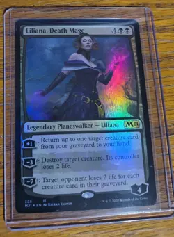 MTG Liliana Death Mage Core Set 2021 Foil Card LP X1 Magic The Gathering - Image 1