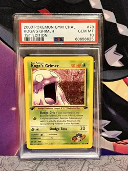First Edition Gym Challenge PSA 10 78/132 Koga’s Grimer Pokemon Card - Image 1