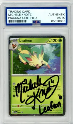 PSA Michele Knotz Signed Leafeon 170 Sv: Scarlet & Violet Promo Cards Holo 2025 - Image 1