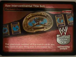Raw Intercontinental Title Belt WWE WWF Raw Deal CCG TCG Card Game Rare Foil - Image 1