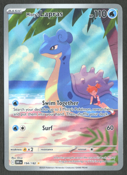 Pokemon TCG: Misty's Lapras 194/182 Destined Rivals Illustration Rare - Image 1