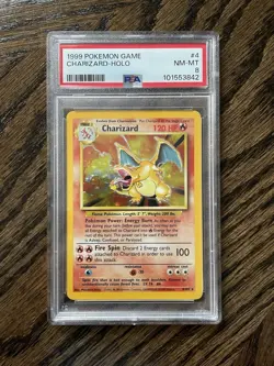 1999 Pokemon Base Set Charizard Holo 4/102 PSA 8 NM-MT - Image 1