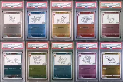 PSA 10 YU NAGABA x Pokemon Card Eevee PROMO & Pikachu 208/S-P FULL SET 10 (9+1) - Image 1