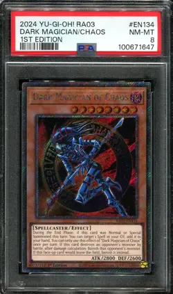 PSA 8 Dark Magician of Chaos RA03-EN134 Quarter Century Yugioh Card - Image 1