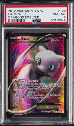 2012 POKEMON B&W DRAGONS EXALTED #120 FULL ART/MEW EX PSA 8 - Image 1