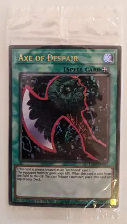 Axe of Despair LART-EN051 Ultra Rare Lost Art Promo Sealed YuGiOh TCG Card - Image 1