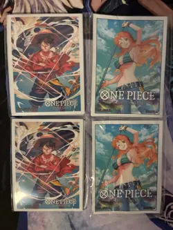One Piece Card Game Official Sleeves - Monkey.D.Luffy & Nami (10-Pack) x2 each - Image 1