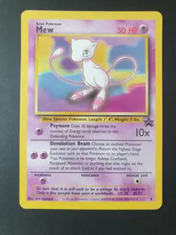 Mew #8 Black Star PROMO Pokemon Card | PLAYED - Image 1
