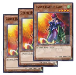 Yugioh - Cyber Harpie Lady x 3 - 1st Edition NM - Plus Free Holographic Card - Image 1