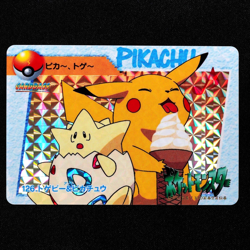Pokemon Card Togepi & Pikachu 126 Bandai Carddass Anime Collection Prism F4112 - Image 2