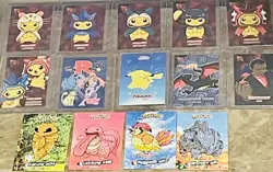 6 Poncho Pikachu MagiKarp MewTwo Gyarados Pokemon TeamRocket Crack Ice Holo MORE - Image 1
