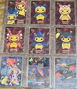 6 Poncho Pikachu MagiKarp MewTwo Gyarados Pokemon TeamRocket Crack Ice Holo MORE - Image 2