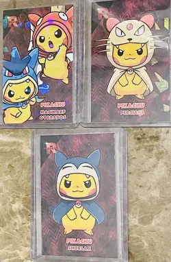 6 Poncho Pikachu MagiKarp MewTwo Gyarados Pokemon TeamRocket Crack Ice Holo MORE - Image 3