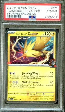 PSA 10 - Team Rocket's Zapdos 070/182 EB Games Promo - Pokemon - Image 1