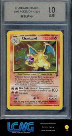 Sony 10 Base Set 2 #004/130 Charizard Holo Pokemon TCG Card - Image 1