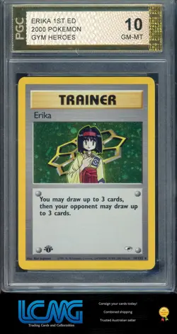 1st Edition PGC 10 GRADED Pokemon TCG Card Erika Holo 16/132 - Image 1