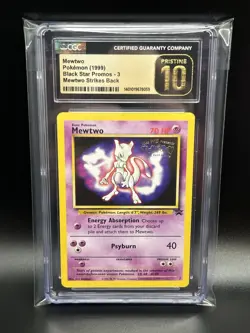 MEWTWO Pokemon Card - WOTC Black Star Movie Promo - #3 - CGC 10 PRISTINE - Image 1