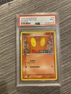 Pokemon Card Slugma 74/107 Reverse Holo EX Deoxys PSA 9 MINT - Image 1