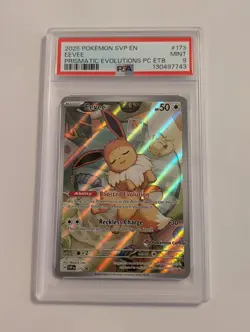 2025 Pokemon SVP Eevee Prismatic Evolutions Pokemon Center Promo #173 PSA 9 - Image 1
