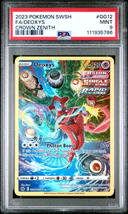 Deoxys GG12/GG70 PSA 9 MINT Crown Zenith Galarian Gallery Holo 2023 Pokemon - Image 1