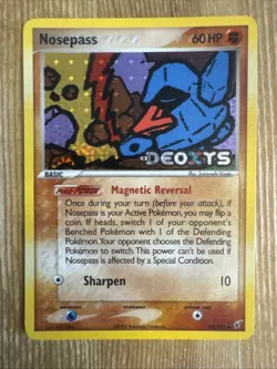 Pokemon TCG Nosepass EX Deoxys 42/107 Reverse Holo Uncommon VLP - Image 1